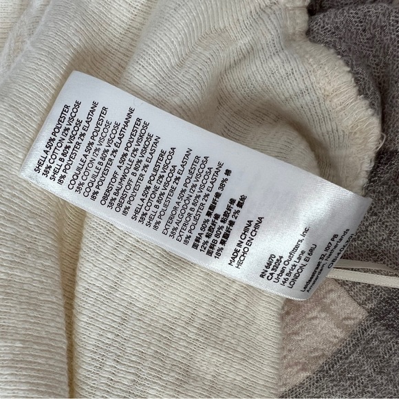 Anthropologie Pilcro Knit V Neck Top Cream Gray Plaid Long Sleeve Boho XS - Picture 5 of 7